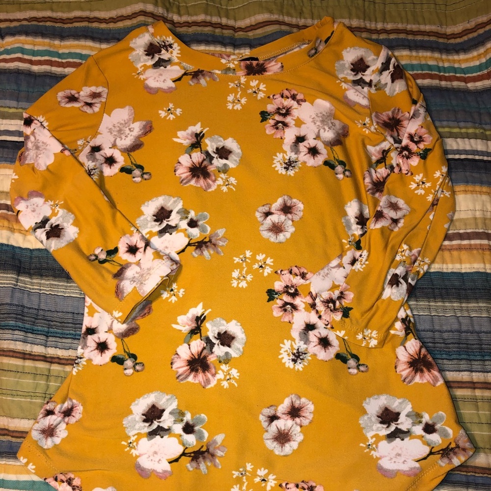 yellow floral shirt